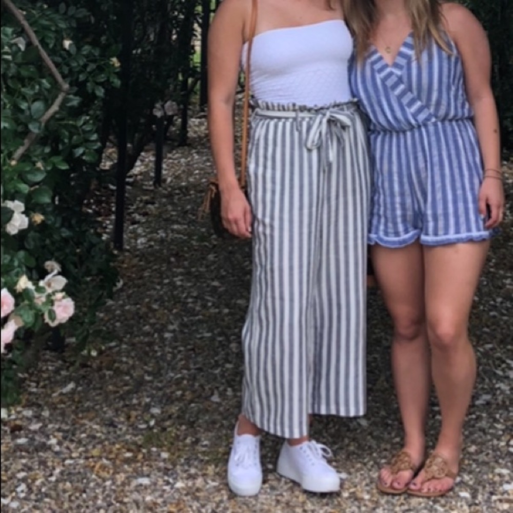 Striped Paper Bag Pants